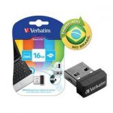 PEN DRIVE 16 GB USB 2.0 CAR AUDIO NANO PRETO VERBATIM
