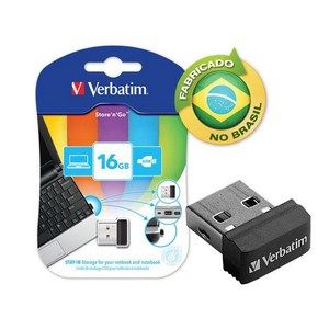 PEN DRIVE 16 GB USB 2.0 CAR AUDIO NANO PRETO VERBATIM