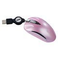 MOUSE OPTICO MINI USB RETRATIL C3 ROSA / PRATA MS3207-2R PSI