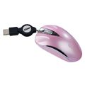 MOUSE OPTICO MINI USB RETRATIL C3 ROSA / PRATA MS3207-2R PSI