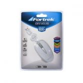 MOUSE OPTICO MINI USB RETRATIL FORTREK MM301 BRANCO HAY38538