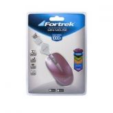 MOUSE OPTICO MINI USB RETRATIL FORTREK MM301 PINK HAY38540